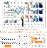 SKYFOOST 6pc White Pegboard Panels Wall Mount Display Kit for Organizer Storage view 2