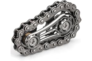Cool Sprockets Fidget Chain, Metal Fidget Spinner Toy for Kids Adults, EDC Hand Roller, Bike Chain Gears, Novelty Stress Reli