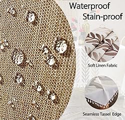 Linen Rectangle Table Cloth Waterproof Cotton