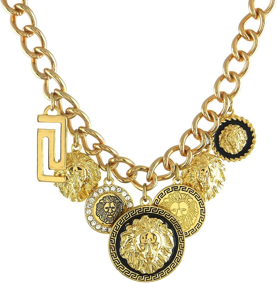 Preview Lion Charm Necklace with Matching Lionhead Post Earrings Unique Charms