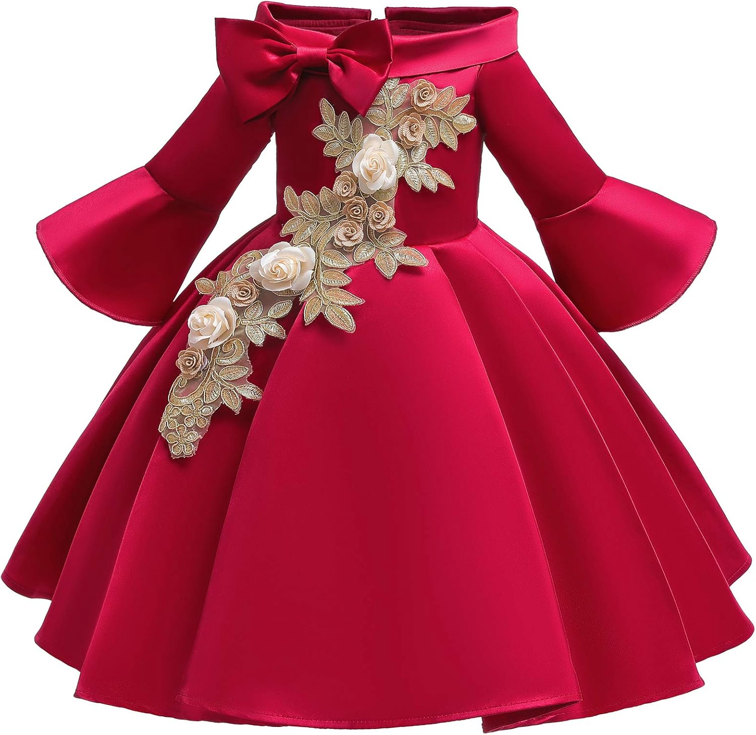 trumpet flower girl dress