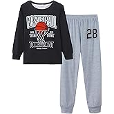 Mikrdoo Boys Pajamas Set for Kids 2 Piece Long Sleeve Soft Cozy Sleepwear Stretch Fashion Pjs for Big Boys Size 6-16 Years