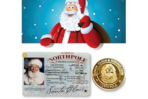 GYONYX 2025 Stocking Stuffers for Kids Christmas Gifts Ideas, Santa Claus Lost Sleigh Drivers License ID & Golden Wishing Coins sets, Funny Christmas Gifts for Kids, Toddler, Children, Boys, Girls ( Age 3 4 5 6 7 8 Years Old )