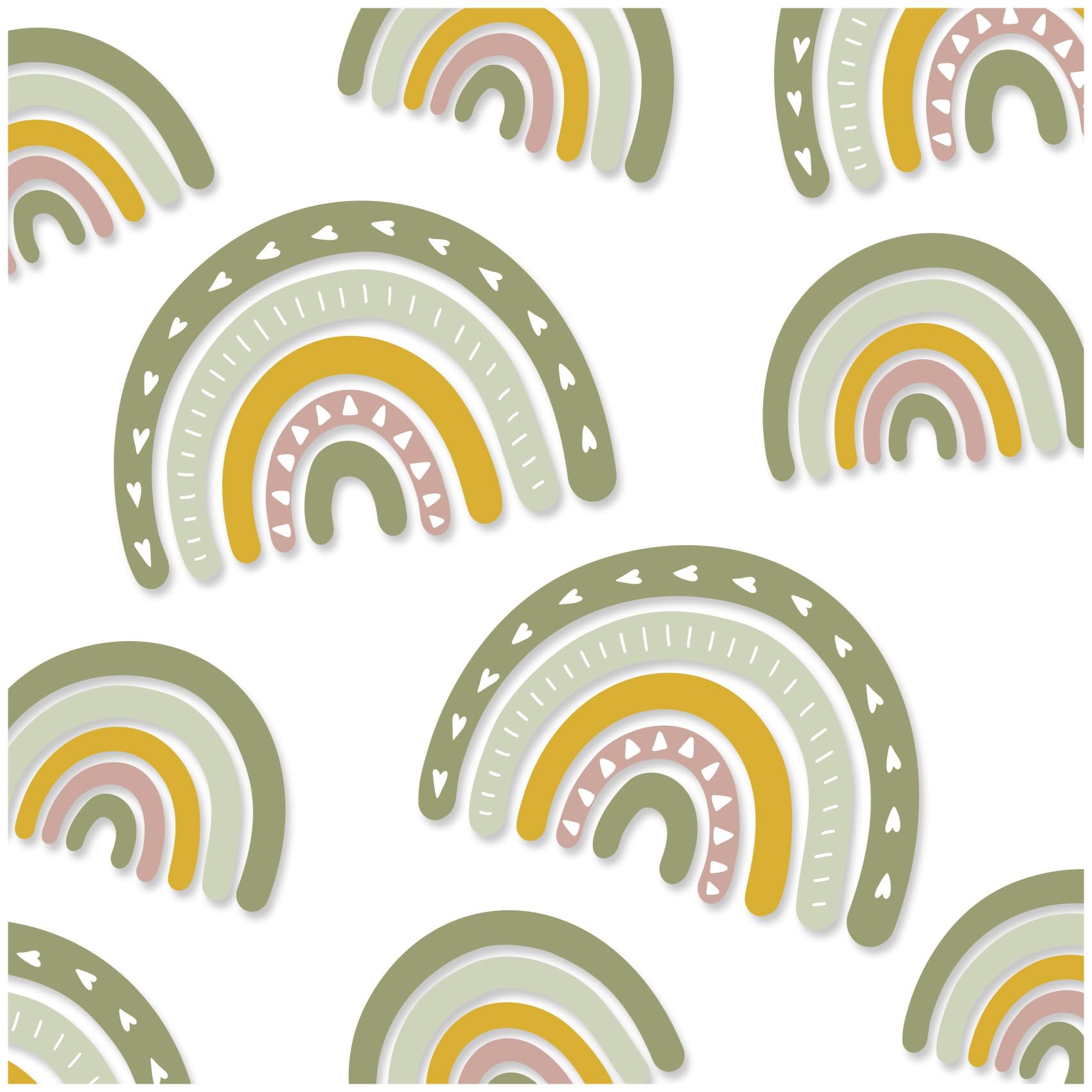 Yabaduu Y004 Rainbow Wall Sticker for Children's Room Baby Room (Green/Orange)