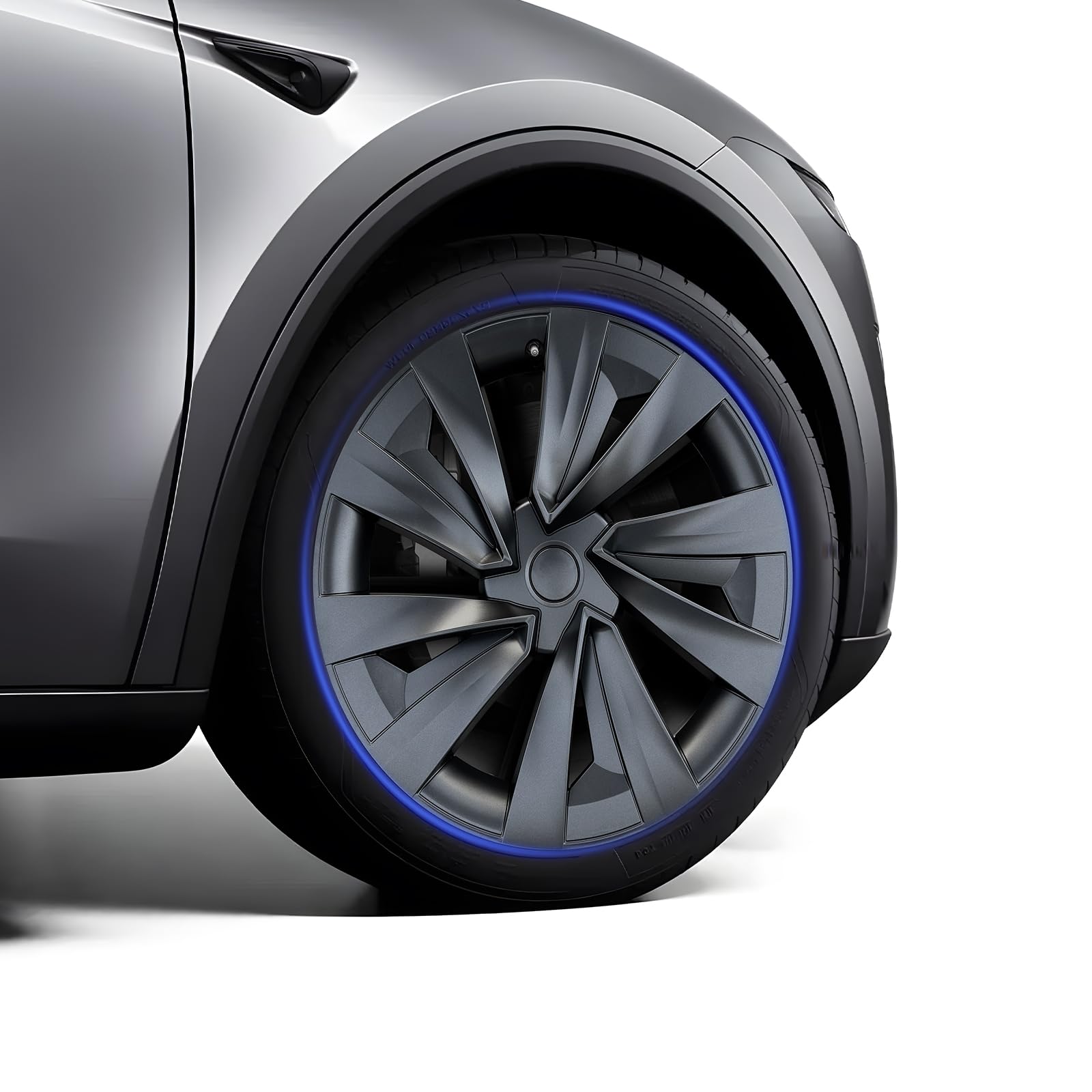 Photo 1 of 19 Inch Helix Style Wheel Covers Fits for Tesla Model Y Juniper 2025–2026, Upgrade Crossflow Hubcaps to 20’’ Look, Rim Cover Replacement, Fits OEM 19’’ Wheels – 4 Pack (Falcon Style, Stealth Grey)