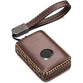 Vitodeco Genuine Leather Smart Key Fob Case Compatible with Volvo XC40, XC60, XC90, S90, S60, V60, V90, EX30, EX40, EX90 2019-2026 (4-Button, Brown)