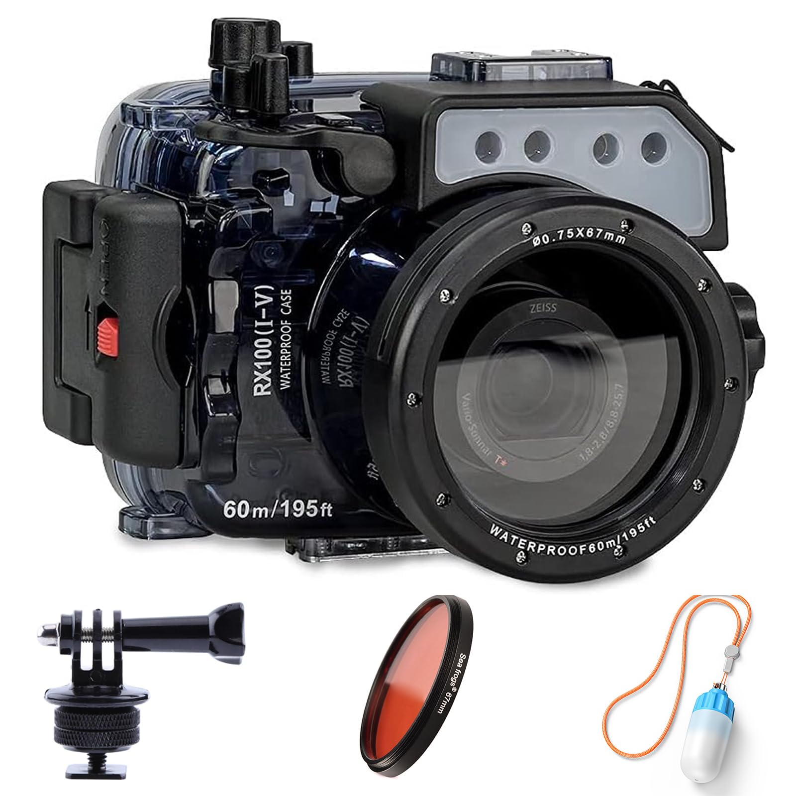 Sea Frogs for Sony RX100 I-V Waterproof Camera Housing, Maximum Diving Depth 40m/132ft, Suitable for Professional Diving Photography, Surfing, Swimming, Snorkeling