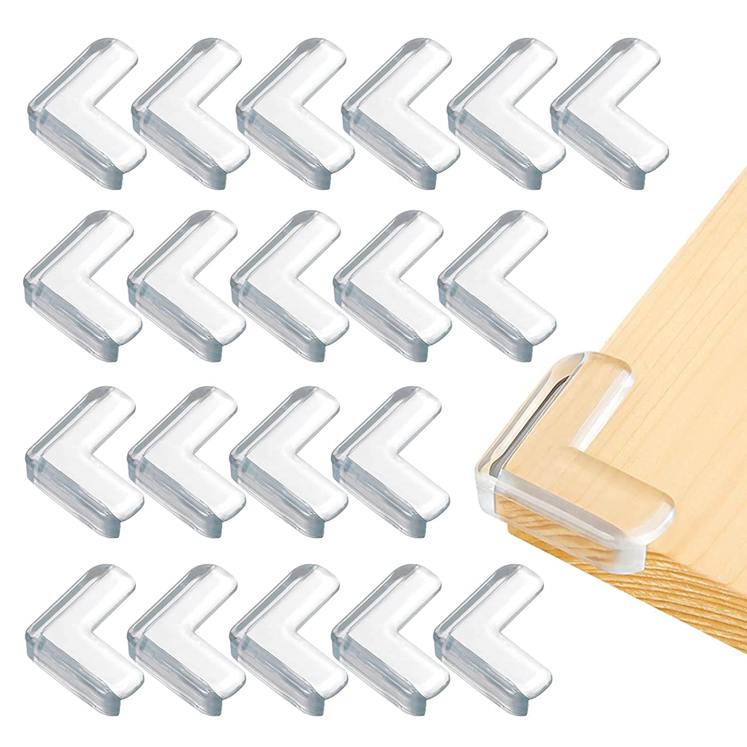 20 x Table Corner Protectors, Furniture Protector, Transparent Corner Protectors for Baby Home Safety