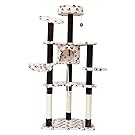 PawHut 60-inch Multilevel Cat Scratching Tree Condo Bed with Hammock