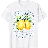 Amalfi Capri Lemons Italy Art Graphic Tee Coastal Souvenir T-Shirt