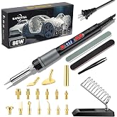 SARDVISA 22-in-1 3D Printer Smoothing Tool Kit with Soldering Tips, 80W | LCD Digital Soldering Welding Iron Kit with Insert Brass Heatset Nuts &amp; Tips, Fast Heating 3D Printing Modify Finishing Tool