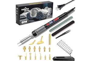 SARDVISA 21-in-1 3D Printer Smoothing Tool Kit, 80W LCD Digital Adjustable Temperature Soldering Welding Iron Kit with Insert Brass Heatset Nuts & Soldering Tips, Fast Heating 3D Printing Modify Finishing Tool