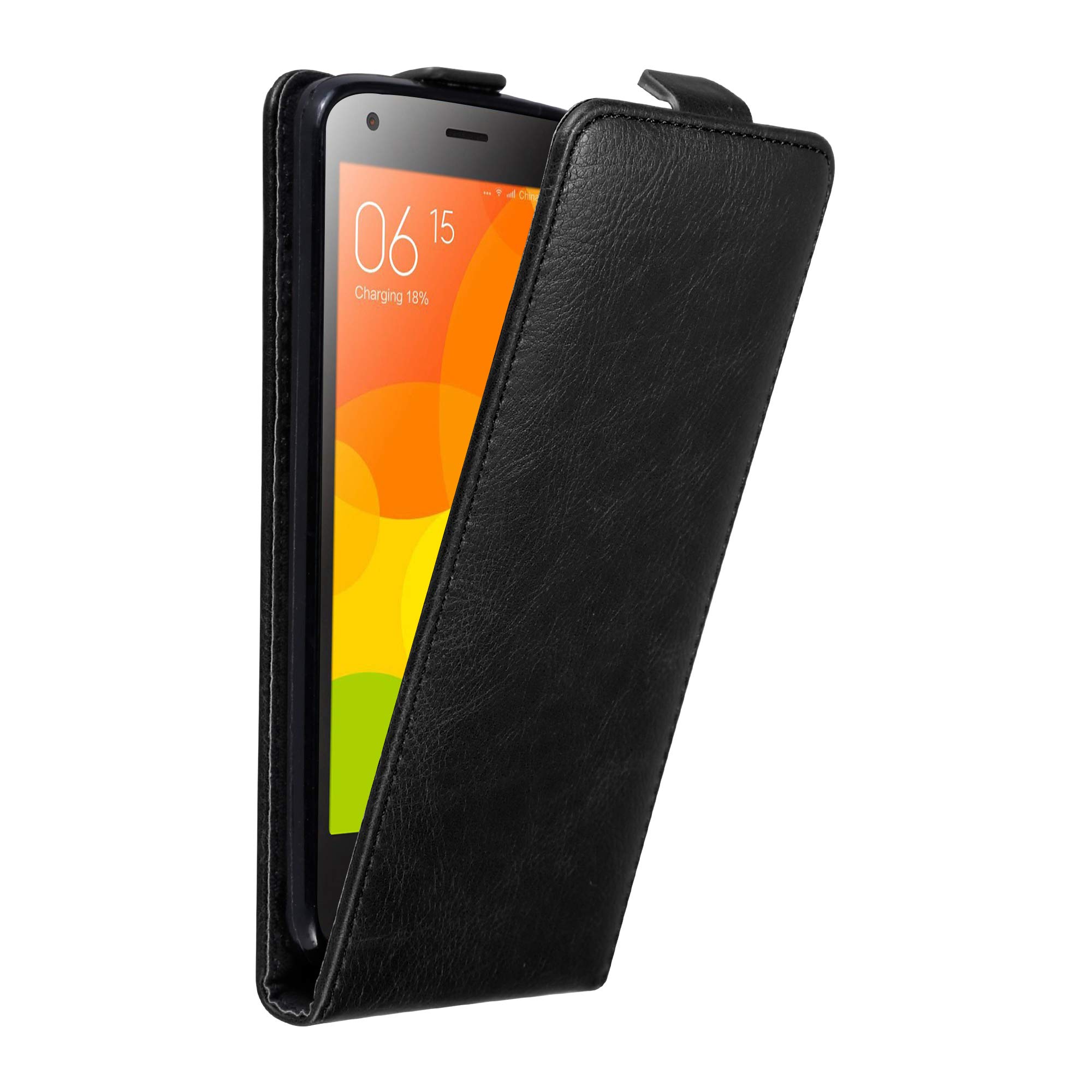 cadorabo Case works with Xiaomi Mi 2 in NIGHT BLACK - Flip Style Case with Magnetic Closure - Wallet Etui Cover Pouch PU Leather Flip