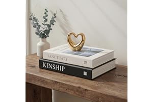 Fveuc 2-Piece Decorative Book Box Set with Hidden Storage, Large (10.6") Faux Book Box for Coffee Table, Console, and Bookshe