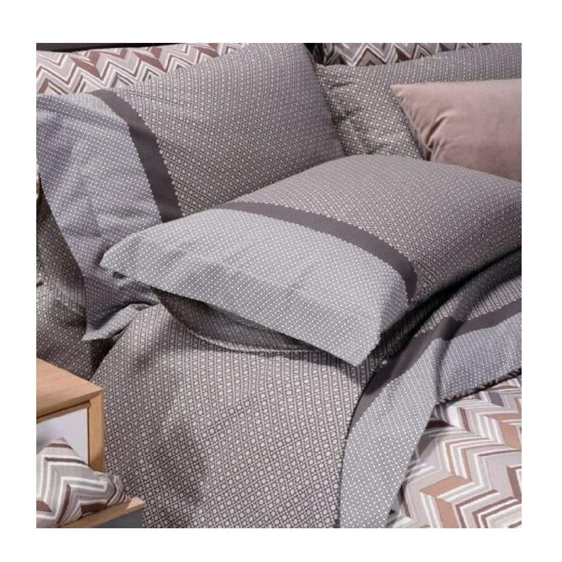 Caleffi - Double Bed Set with Double Bed Sheets 100% Cotton 240 x 280 cm, Double Fitted Sheet 180 x 200 cm for Mattress 25 cm High, 2 Pillow Cases for Bed 50 x 80 cm
