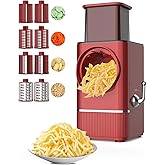 Electric Cheese Grater Salad Maker - Potato Carrot Cheese Shredder Electric with 8 Multi Blades | Electric Vegetable Slicer A