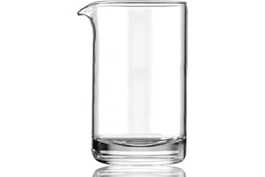 Cocktail Mixing Glass with Seamless and Handblown Construction - Old Fashioned Bar Mixer Glass - Plain Design