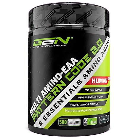 Multi Amino-EAA Pattern Code - 500 Tabletten mit je 1000 mg - Einführungspreis - Master Amino Protein Formel mit 8 essentiell