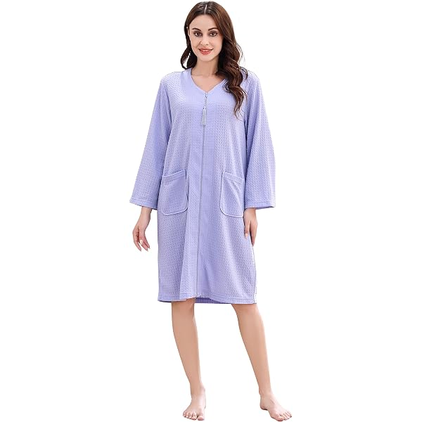 ladies dressing gowns with buttons House Coat Womens Button Up Dressing Gowns Clothing Clothing Button Front Dressing Gown Ladies Women's Embossed Fleece