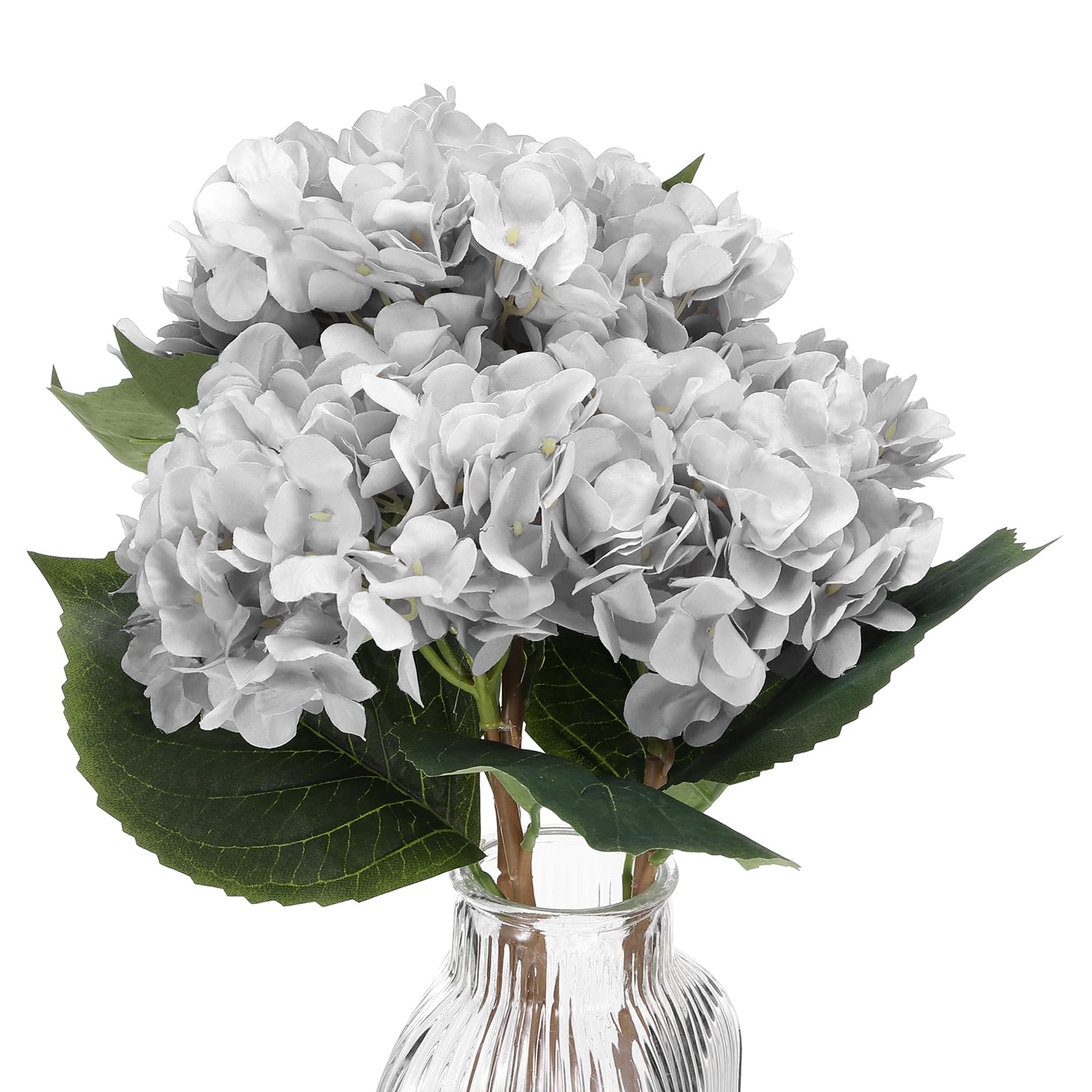 PATIKIL Hydrangea Artificial Flowers, 3PCS Faux Hydrangea Flowers Artificial Hydrangeas Fake Silk Faux Flowers in Vase Real Touch for Home Decor Centerpiece Table Decorations, Blue