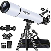 Telescopes for Adults Astronomy, 80mm Aperture 900mm Professional Refractor Telescope for Kids & Beginners, Compact and Porta