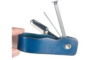 July-Tech 4 in 1 Leather Pipe Stand Rest, Stainless Steel Smoking Rack, Reamer, Tamper Tool, Portable Accessories Holder for Most Pipes (Blue)