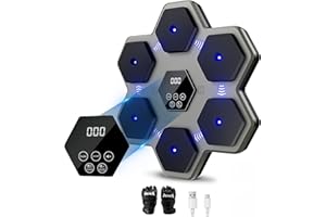 LJINNOVEX Music Boxing Machine, Wall Mounted Boxing Machine for Adults Kids, Bluetooth Smart Boxing Trainer with Boxing Gloves, Electronic Boxing Workout Equipment Target for Home Gym, 9 Modes & 9 Speeds