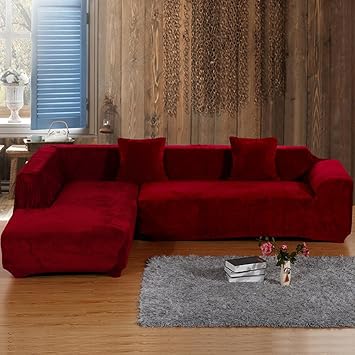 lovecover Möbel-Protector für Haustier Hund Hohe elastizität Sofabezug Verdicken sie Plüsch Couch-Abdeckung Volltonfarbe Schn