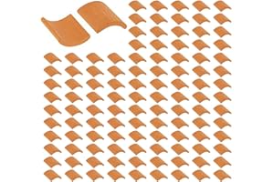 Fuuroottly 400 Pcs Roof Tiles Building Set Miniature Tiles Mini Shingles Fake Tile Kitchen Garden Accessories
