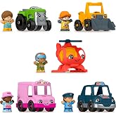 Fisher-Price Little People Activity Vehicles Set | 5 Toy Vehicles &amp; 5 Figures, Pretend Play, Toddlers &amp; Preschool Kids Ages 1+ Years