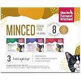 The Honest Kitchen Grain Free Minced in Bone Broth Gravy Wet Cat Food, 2.8 oz x12, Variety Pack