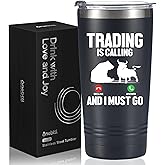 Onebttl Stock Market Gifts for Men and Women, Funny Gifts for Stock Traders on Birthday and Christmas, 20 oz Insulated Stainless Steel Tumbler - TRADING IS CALLING