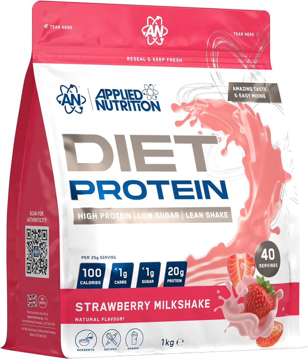 Applied Nutrition Diet Whey High Protein Powder 1kg Strawberry Milkshake