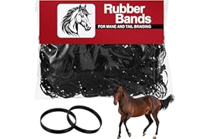 Canlierr 1000 Pcs Large Black Leather Rubber Bands Horse Rubber Bands Mini Braiding Bands Equine Hair Ties for Use on Horse Manes and Tails Supplies