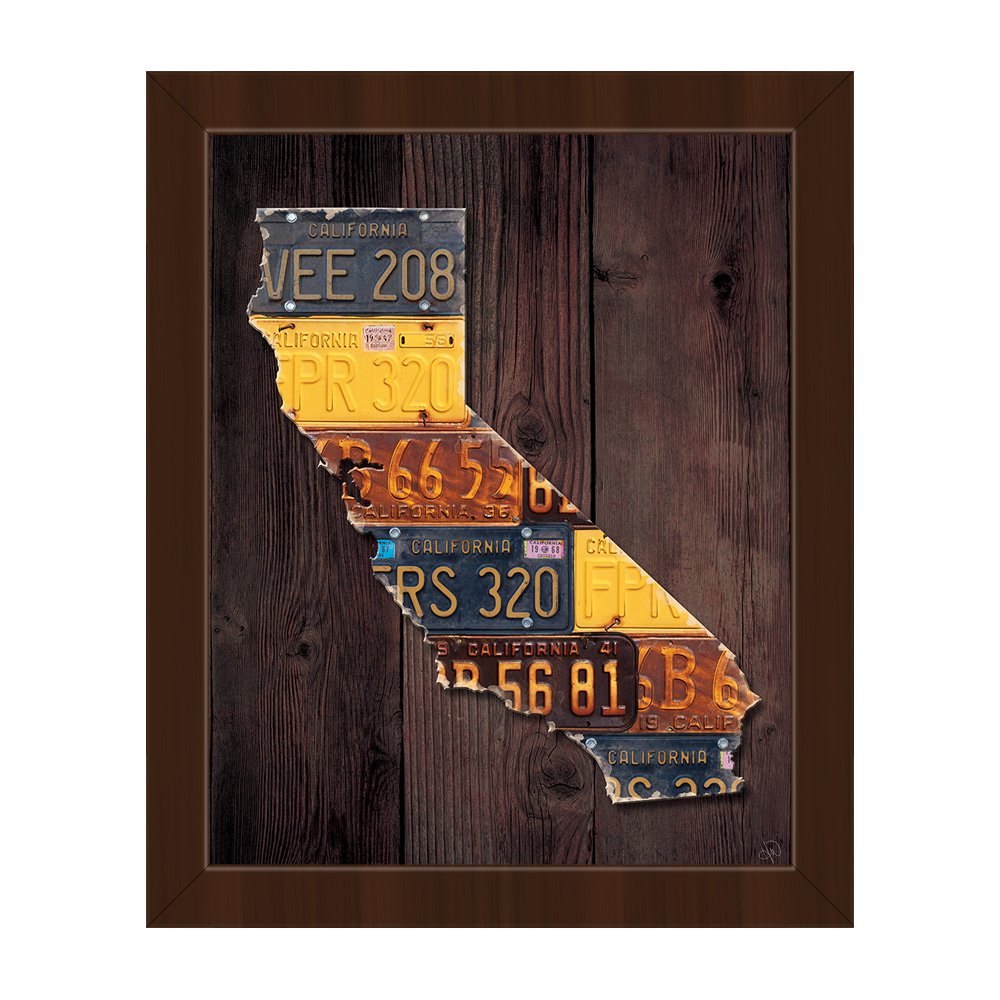 8x10 California ブラウンのフレーム付き Framed 8x10 B01lwasbvd Of Brown Htwfrm08x10ses In Wood カリフォルニアライセンス アンティークヴィンテージ車ライセンスプレートstate Plank Pattern壁アートプリント On ベビールームウォールステッカー 高い素材
