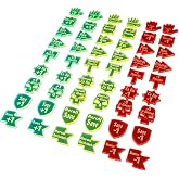 LITKO Buffs &amp; Debuffs Tokens | Compatible with Age of Sigmar 1st &amp; 2nd Ed | 4 pieces, 27 abilities (2 each) | Green, yellow &amp; pink color-coding | 21x18mm, laser-engraved | Re-roll effects included