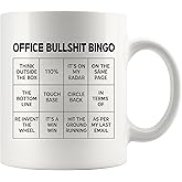 Panvola Office Bullshit Bingo Funny Coworker Gifts Officemates Office Gift Joke Work Humor Novelty Drinkware Ceramic Mug 11 oz White