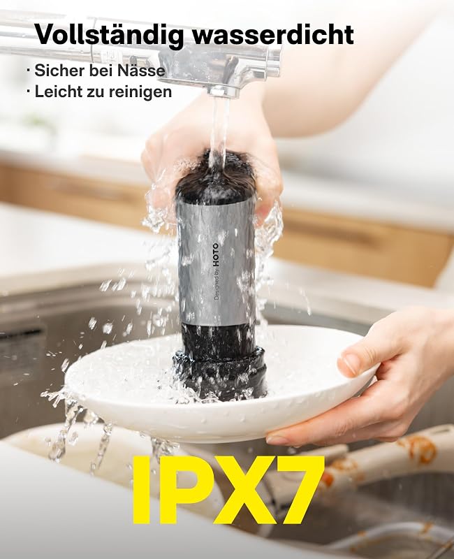 Elektrische Reinigungsbürste mit 6 Bürstenköpfen, IPX7 Wasserdicht