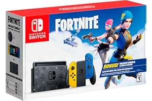 Newest Nintendo Switch Fortnite Wildcat Special Edition with Yellow and Blue Joy-Con, Fortnite Game Pre-Installed - 6.2" Touchscreen LCD Display, 32GB Internal Storage, AC WiFi, w/CUE Accessories