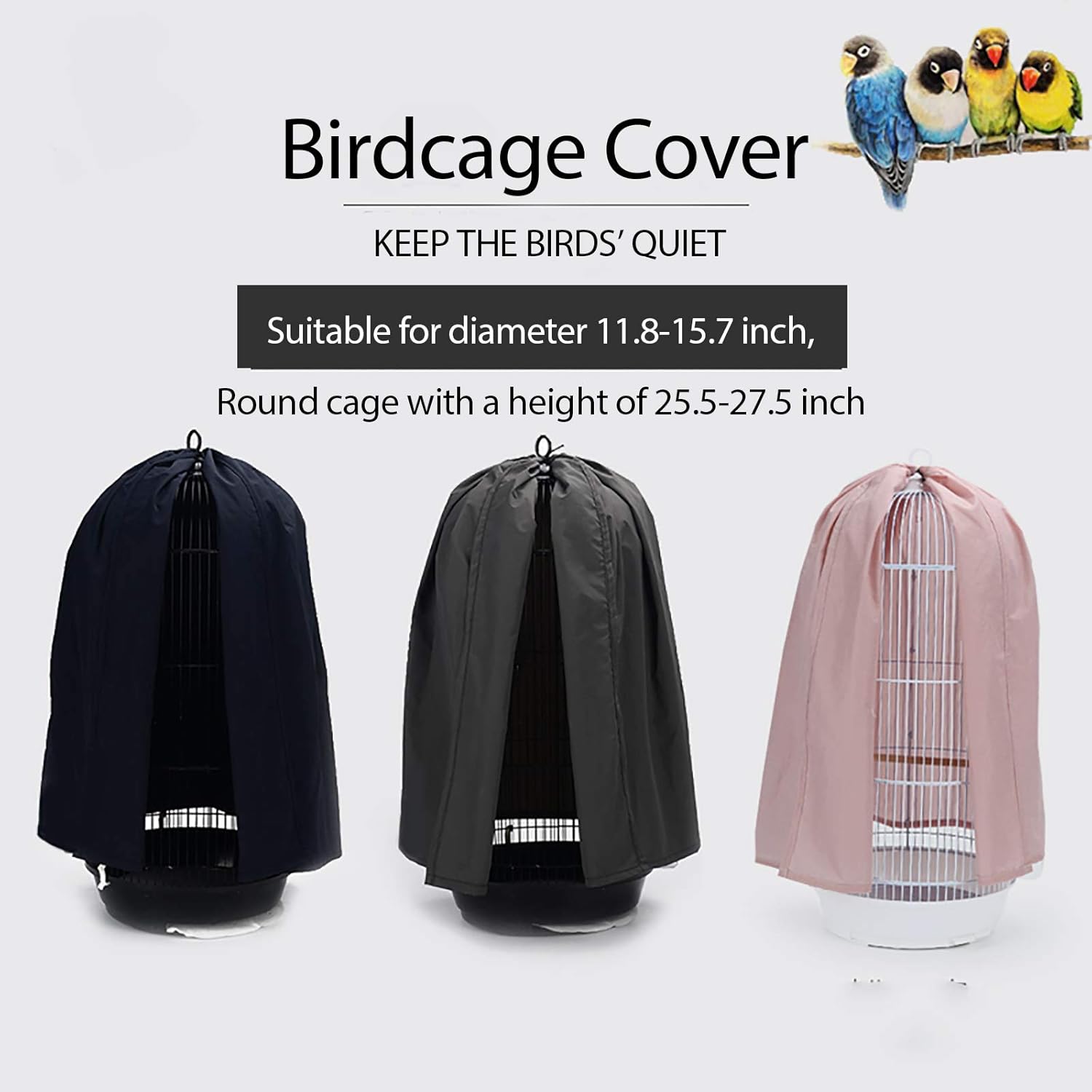 Bonaweite Birdcage Cover Parrot Cage Cover Shade Pet Universal Blackout Windproof Light-Proof Sleep Reduces Distractions Night Accessories Cloth Without Cage : Kitchen & Dining