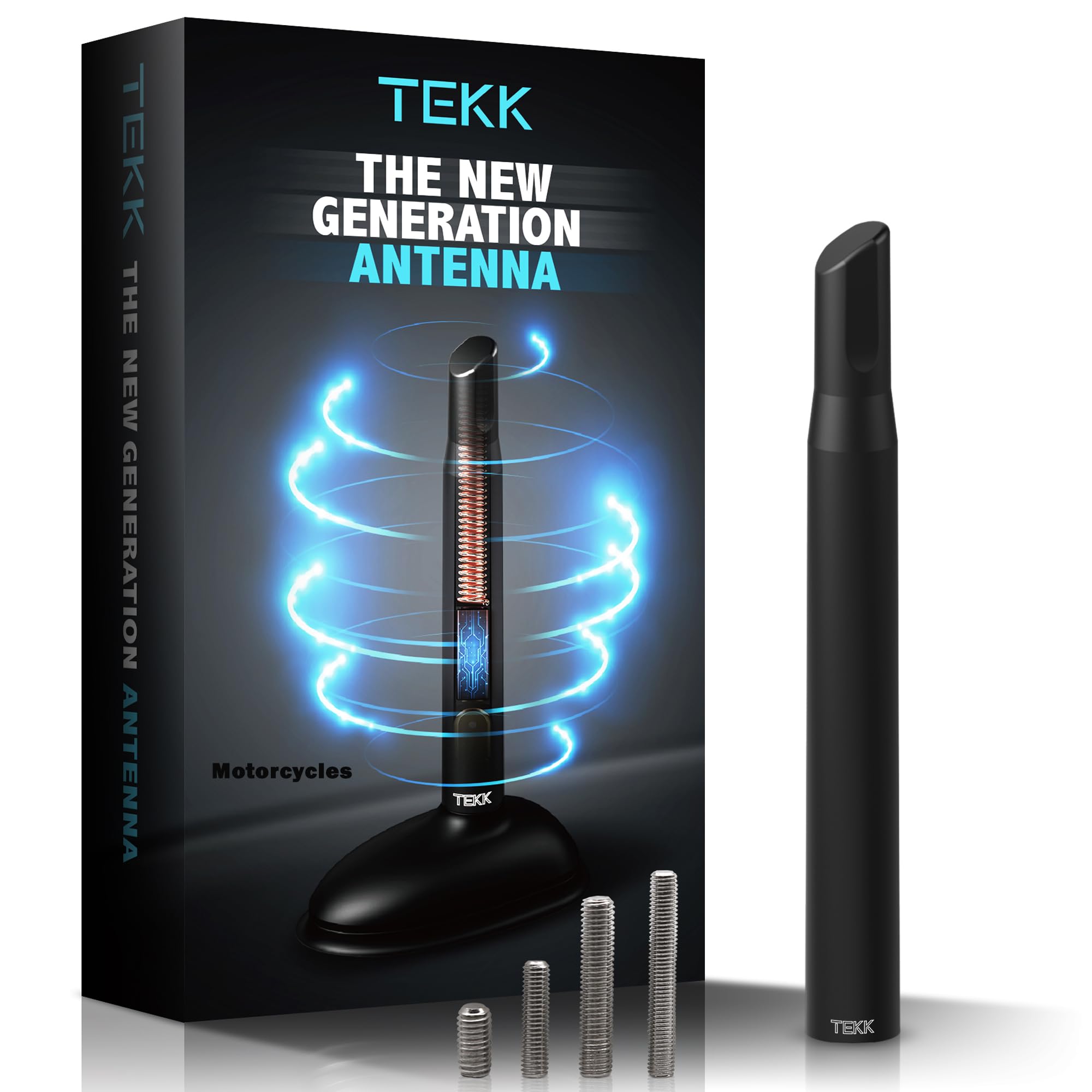 Photo 1 of TEKK Short Antenna Compatible with 2000-2025 Motorcycles/Street Glide/Electra Glide/Road Glide/Road King/Designed for Optimized FM/AM Reception / 4.8 Inches