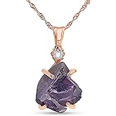 Raw Gemstone Crystal Pendant Chain and Clear Quartz Necklace, Birthstone Gift for her, Mothers day, Christmas, Anniversary, Birthday Gift, Uniquelan Jewelry