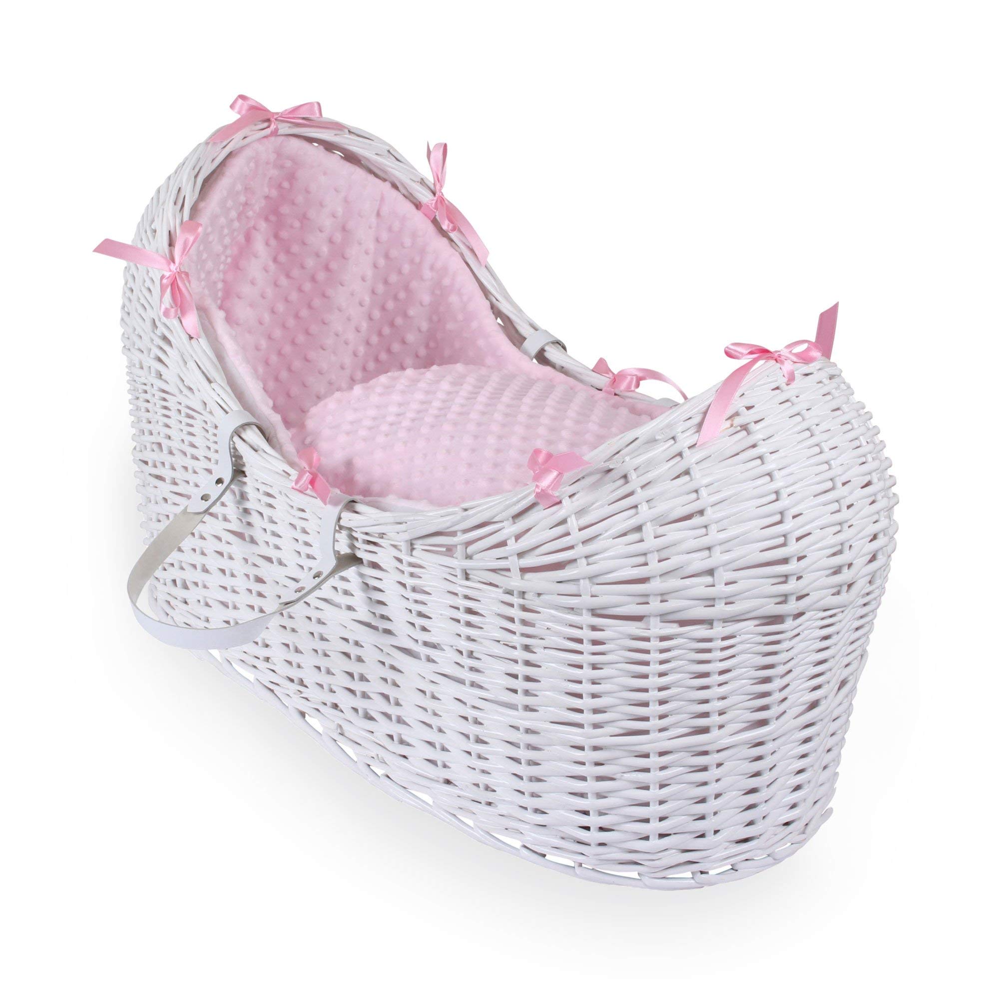 Dimple White Wicker Noah Pod - Pink