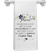 WARDOS I Love You Mom Kitchen Towels, Mother's Day Birthday Gifts for Mom Hand Towels for Bathroom Kitchen Decorative, Mother Gifts from Kids Dish Tea Towels Drying Cloth, 16x24 Inch