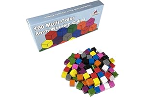 APOSTROPHE GAMES 100 Wooden Cubes, Family Games Accessories – Multi-Color Board Game Tokens Ideal for Sorting, Counting, Classrooms, Replacement Pieces - Stocking Stuffers