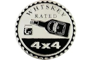 GOWXS WHTSKEY Badge Rated Car Emblem, 4 x 4 Metal Automotive Badge 3D Metal Car Badges Emblems Round Emblem Decals Car Badge Decals Stickers Compatible with Jeep Wrangler Vehicles Trucks SUV