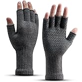 Rahhint Alpaca Wool Fingerless Gloves for Men Women Half Finger Winter Knitted Gloves for Fishing Hunting Driving Typing
