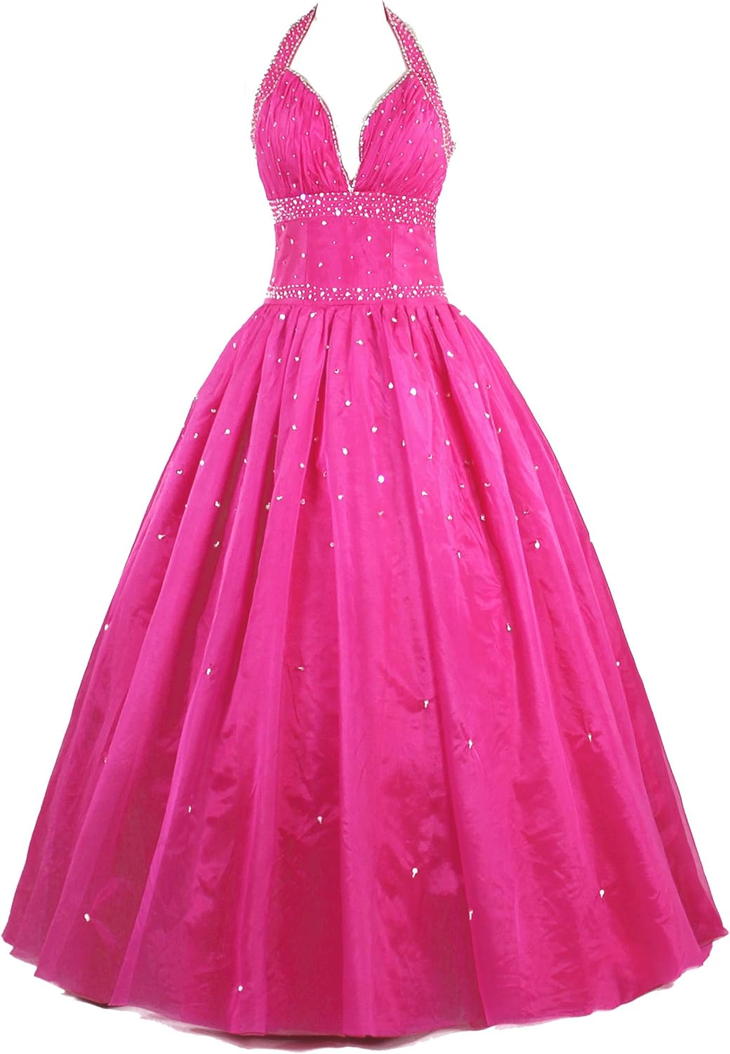 AZNA Women's Halter Formal Prom Dress Evening Party Gown (22) Hot Pink