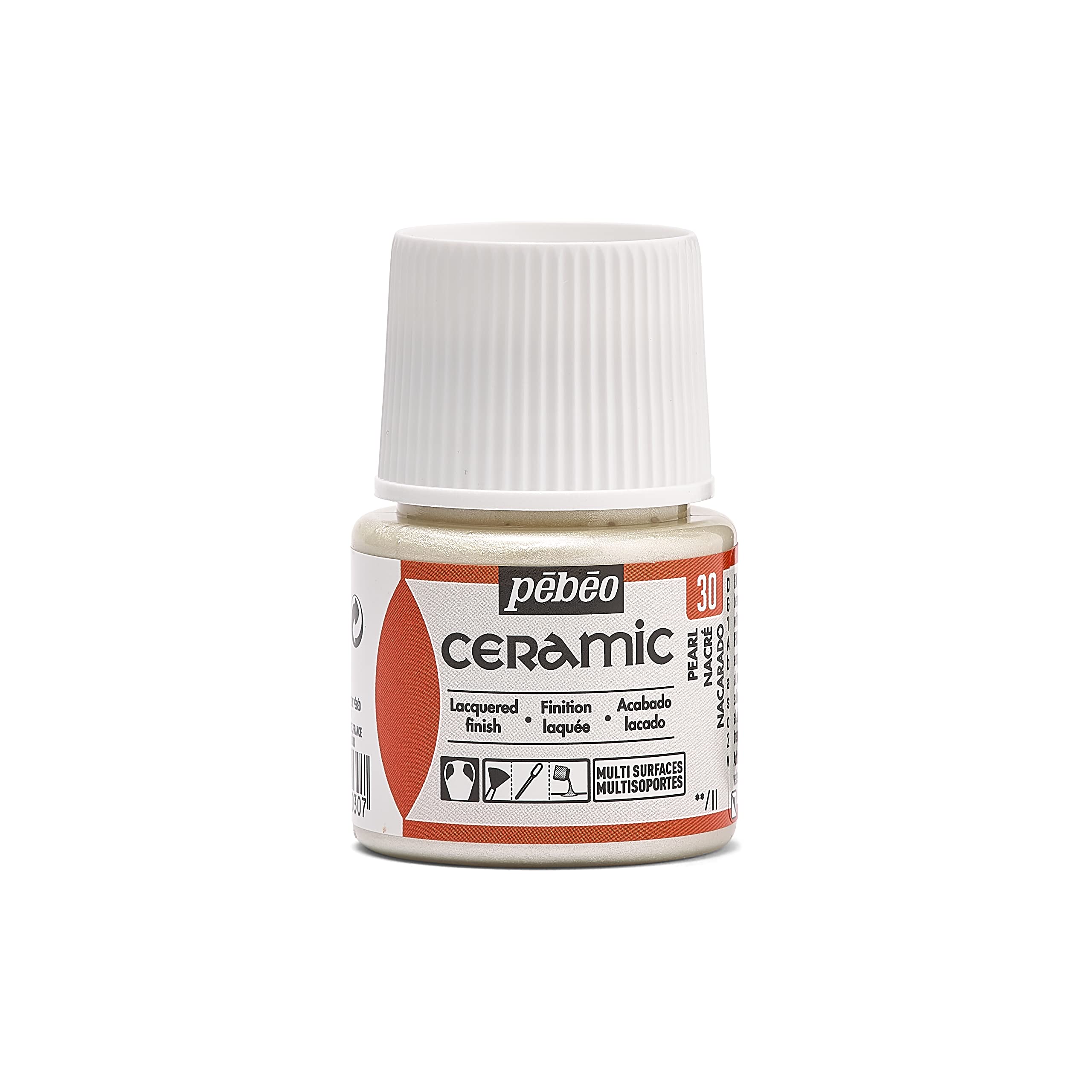 PEBEO - Ceramic - Pearl Opaque Colour for Terracotta, Ceramic and Earthenware - Brilliant Effect - Lacquered Finish - 45 ml