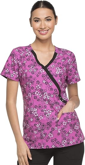 Amazon Com Dickies Mock Wrap Scrub Top Clothing